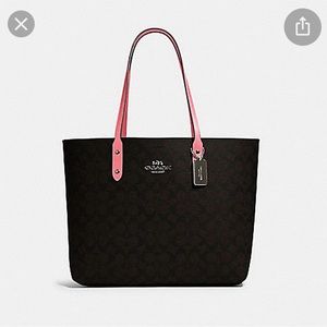 Brown / Pink Lemonade Coach Tote
